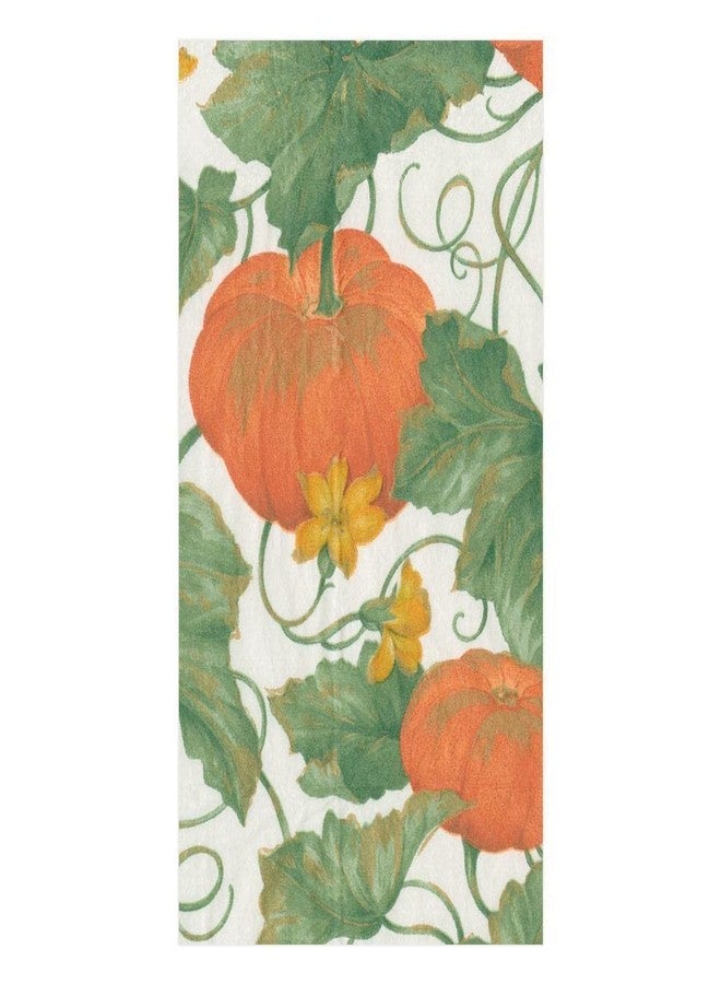 Caspari Heirloom Pumpkins Paper Guest Towel Napkins in Ivory & Orange - Two Packs of 15